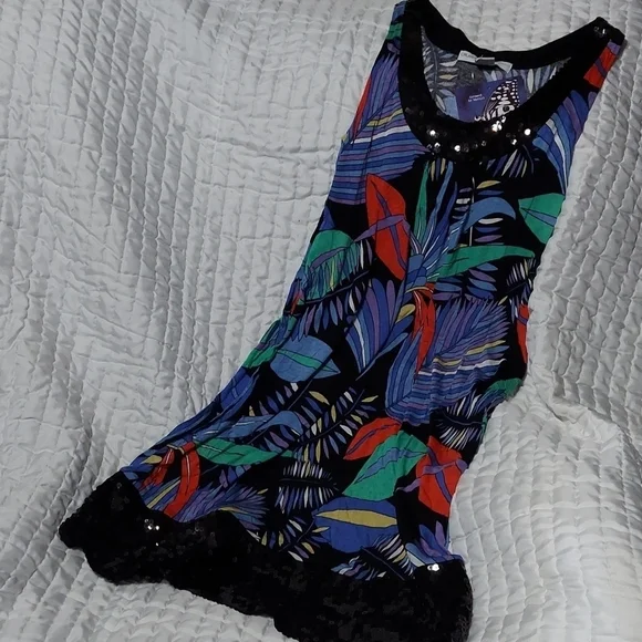 TROPICAL Sleeveless Dress Size L - Picture 1 of 6